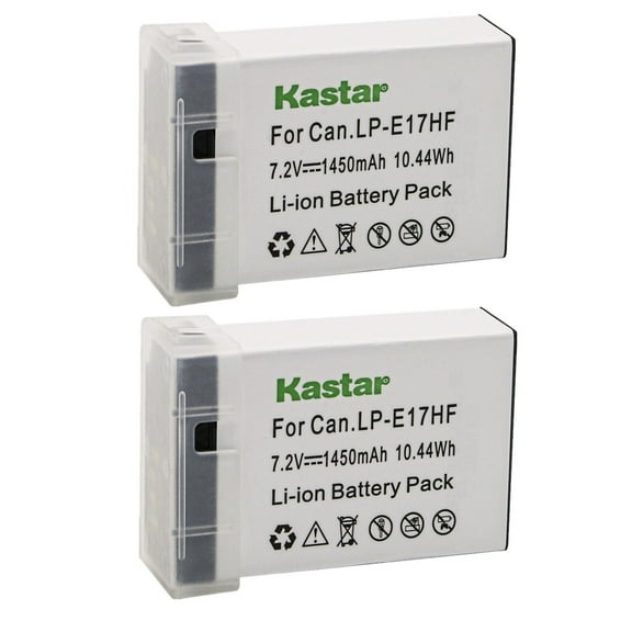[Fully Decoded] Kastar 2-Pack LP-E17HF Battery Replacement for Canon LP-E17 LP-E17H 9967B02 Battery, LC-E17 LC-E17E Charger, Canon EOS RP EOS R8 EOS R50 EOS R100 Mirrorless Camera, BG-E18 Battery Grip