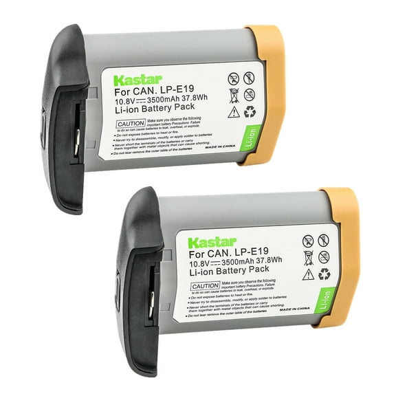 [Fully Decoded] Kastar 2-Pack LP-E19 Battery Compatible with Canon EOS-1D X Mark III, Mark 3, EOS 1D C, EOS 1D Mark III, Mark 3, EOS 1Ds Mark III, Mark 3, EOS 1D Mark IV, Mark 4, EOS 1D X Camera