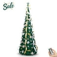thumbnail image 1 of Fully Decorated Green Pop-Up Christmas Tree with LED Lights & Remote Control, 7ft Pre-Lit Green Xmas Tree w/ Golden & Silver Decorations, Quick Assembly for Home or Office Decor, 1 of 9