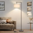 thumbnail image 1 of Fully Dimmable Floor Lamp Brown, Arc Floor Lamp for Bedroom with Adjustable Hanging Shade & Foot Switch, Modern Standing Lamp Corner Light Reading Lamp for Living Room, Office, LED Bulb Included, 1 of 6