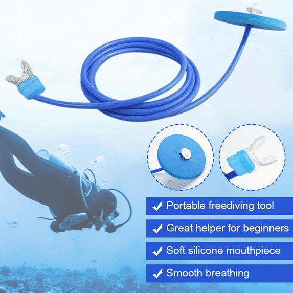 Fully Dry Single Tube Diving Snorkel, Underwater Breathing Device, Professional Swimming Camping Experience Safety Equipment for Adult Water Sports Activity