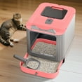 thumbnail image 1 of Fully Enclosed Cat Litter Box with Lid and Drawer, 3-Stage Adjustable Covered Litter Box for Kittens to Adult Cats, Anti-Splash, Odor Control, Pink, 1 of 7
