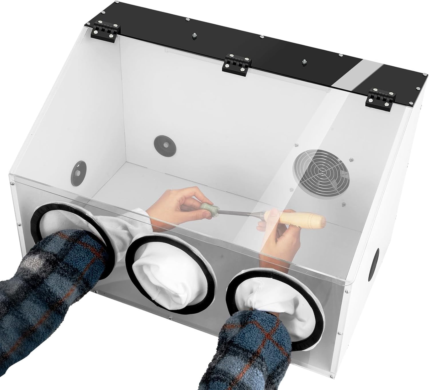 Fully Enclosed Electric Grinding Table Polisher Dust Box Acrylic Cover ...