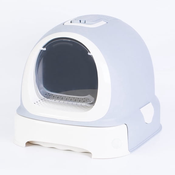 Fully Enclosed Hooded Litter Pan with Front Entry Odor Close Door, Cat Litter Scoop Included