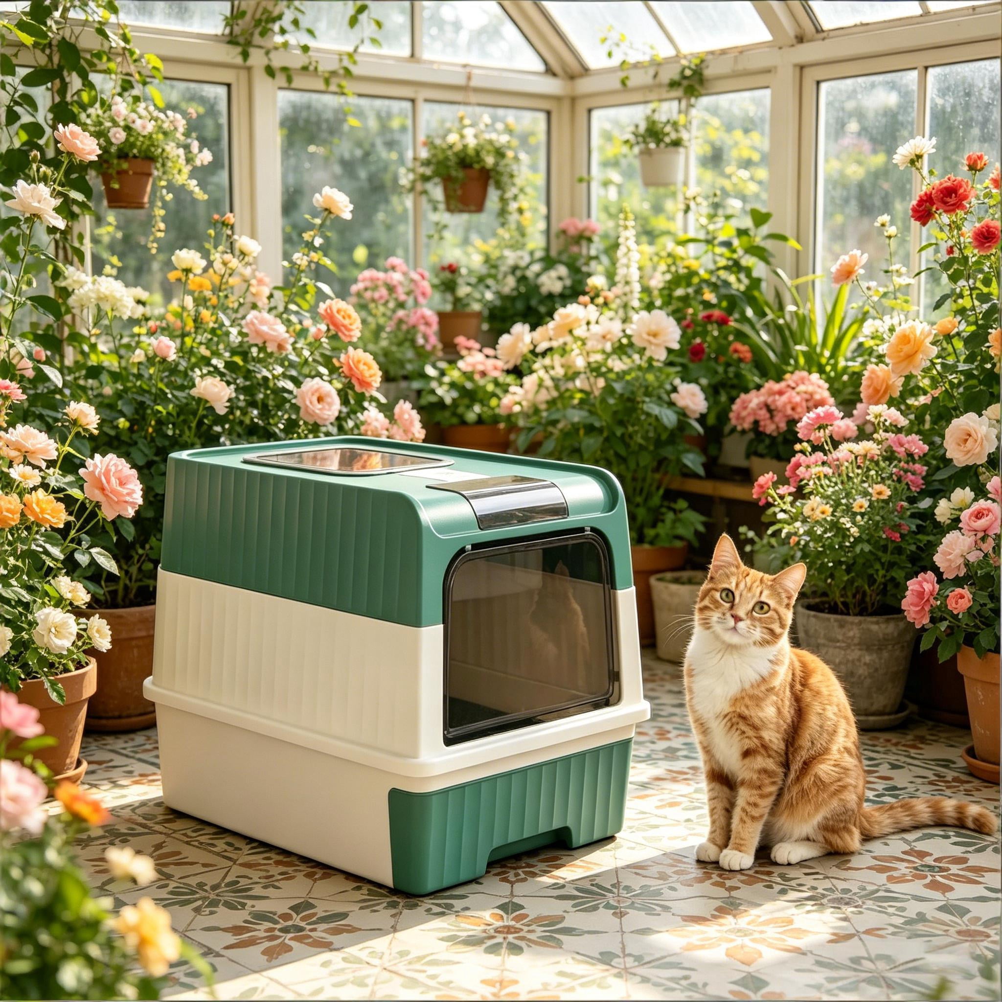Fully Enclosed Litter Box, Compact Cat Pet Litter Box