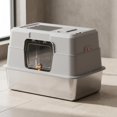 thumbnail image 1 of Fully Enclosed Stainless Steel Large Cat Litter Box with Lid, Non-Stick Odor Control Kitty Litter Box for Indoor Cats, 1 of 7