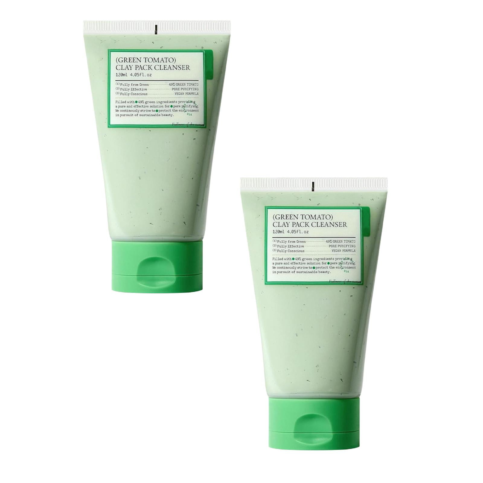 Fully Green Tomato Clay Mask Cleanser, Pore Purifying with 49 Green Tomato Extract, Sebum