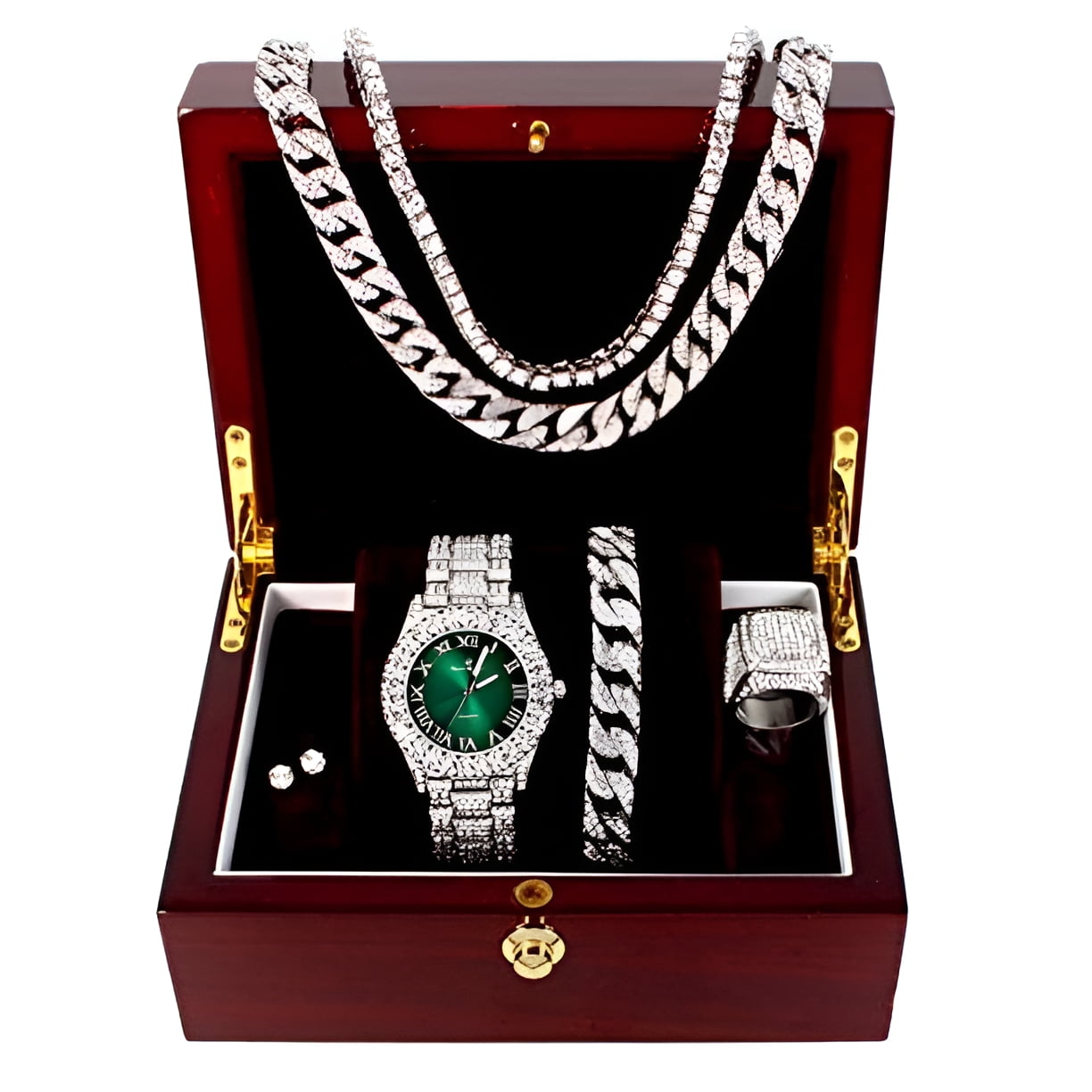 Charles Raymond Hip Hop Jewelry Set with Watch, Bracelet, Necklace ...