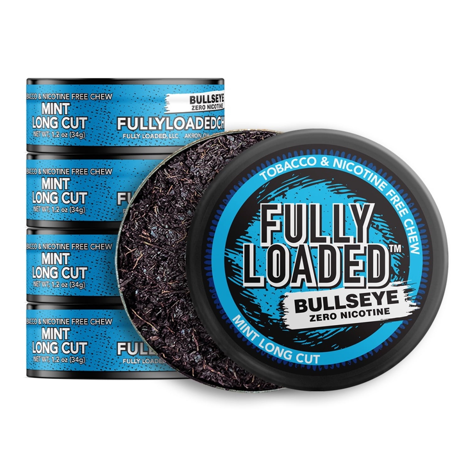 fully loaded tobacco and Nicotine Free Mint Pouches, Bold Flavor, 5 Cans Fully Loaded Chew Tobacco and