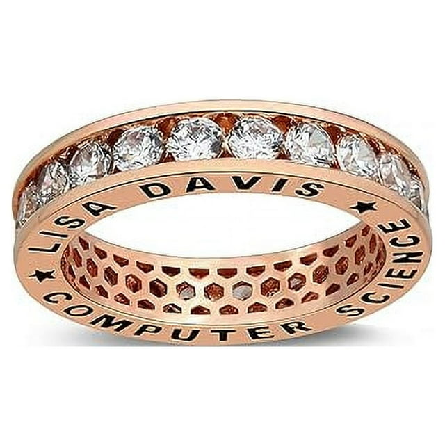 Fully Personalized Customized class rings Sterling Silver Women's High School and College Class