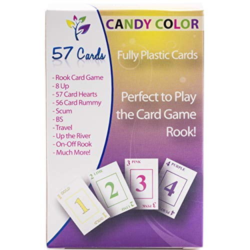 Fully Plastic Rook Cards 57 Cards Candy Colors Durable, Waterproof, Kidfriendly, Slick, & No Fraying