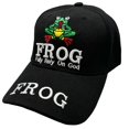 thumbnail image 1 of Fully Rely on God (Frog) Unisex Religious Baseball Cap with High Definition Embroidery, Multiple Colors Available, 1 of 1