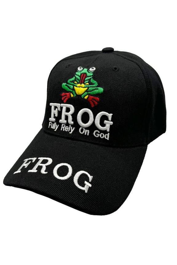 Fully Rely on God (Frog) Unisex Religious Baseball Cap with High Definition Embroidery, Multiple Colors Available