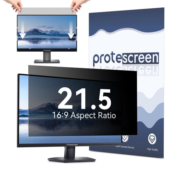 Fully Removable 21.5 Inch Computer Privacy Screen Filter for 16:9 Widescreen Monitor,Desktop PC,Eye Protection Anti Glare Blue Light Filter Privacy Shield,Anti Spy Screen Protector Film 21.5 In