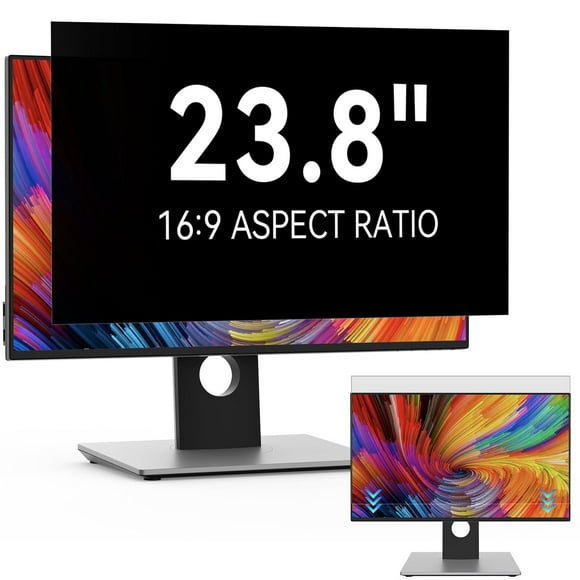Fully Removable 23.8 Inch Privacy Screen Filter for 16:9 Widescreen Computer Monitor,Desktop PC,Eye Protection Anti Glare Blue Light Filter Privacy Shield,Anti Spy Screen Protector Film 23.8 In