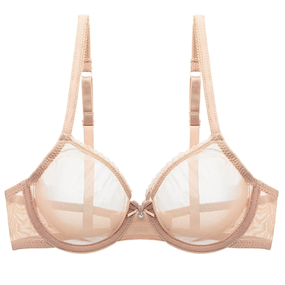 Fully See Through Women's Underwear Mesh Bra See Through Soft Steel Ring Breathable Sexy Bra