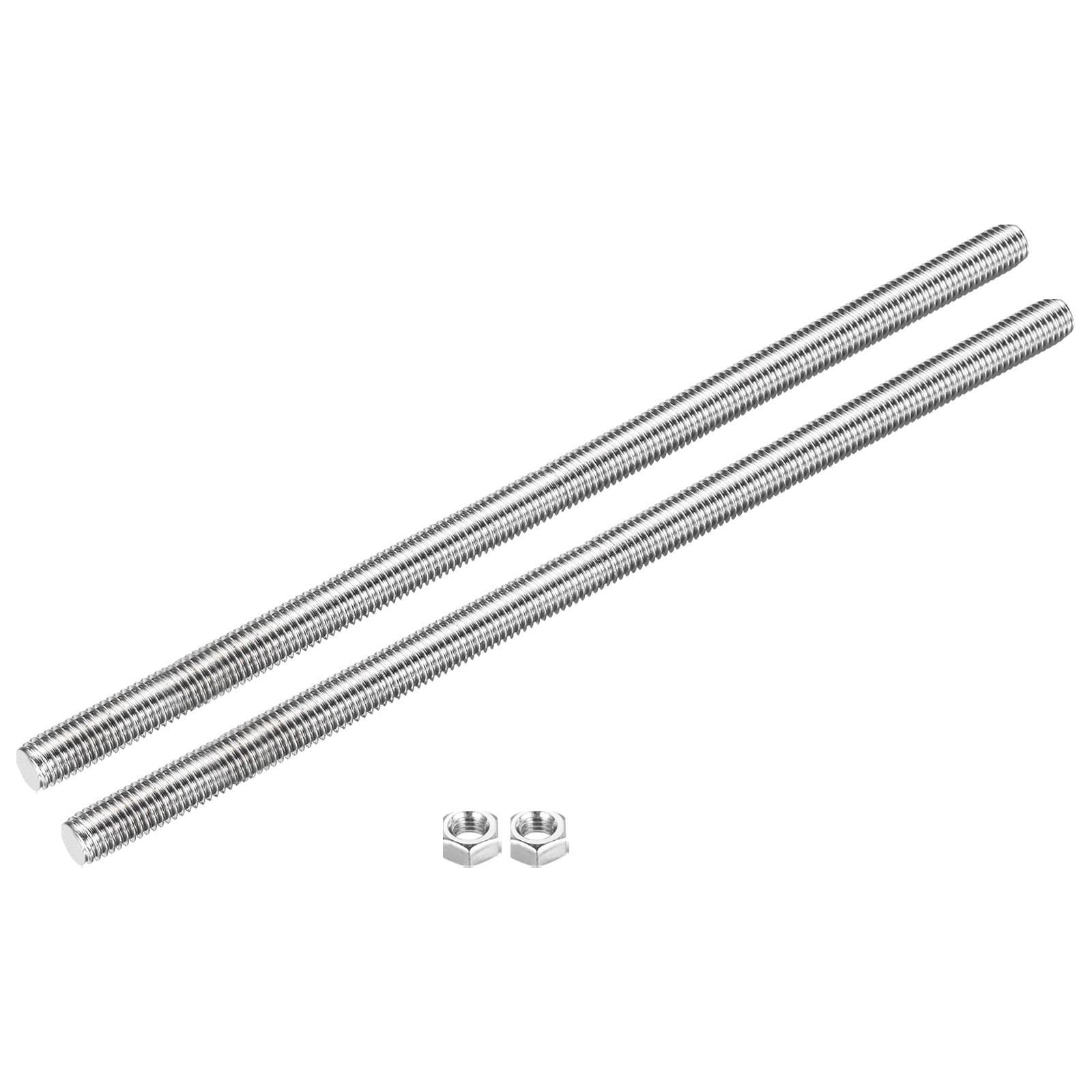 Fully Threaded Rod M10 x 350mm 1.5mm Pitch 304 Stainless Steel Right Hands 2pcs