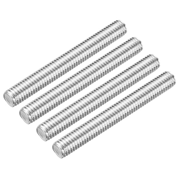 Uxcell Fully Threaded Rod 1/2"-13 UNC Pitch 304 Stainless Steel Right Hand 3.94" 4Pcs