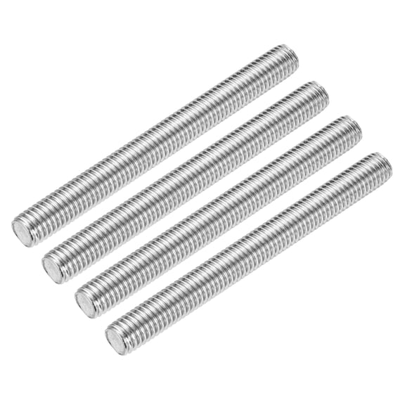 Uxcell Fully Threaded Rod 1/2"-13 UNC Pitch 304 Stainless Steel Right Hand 4.92" 4Pcs