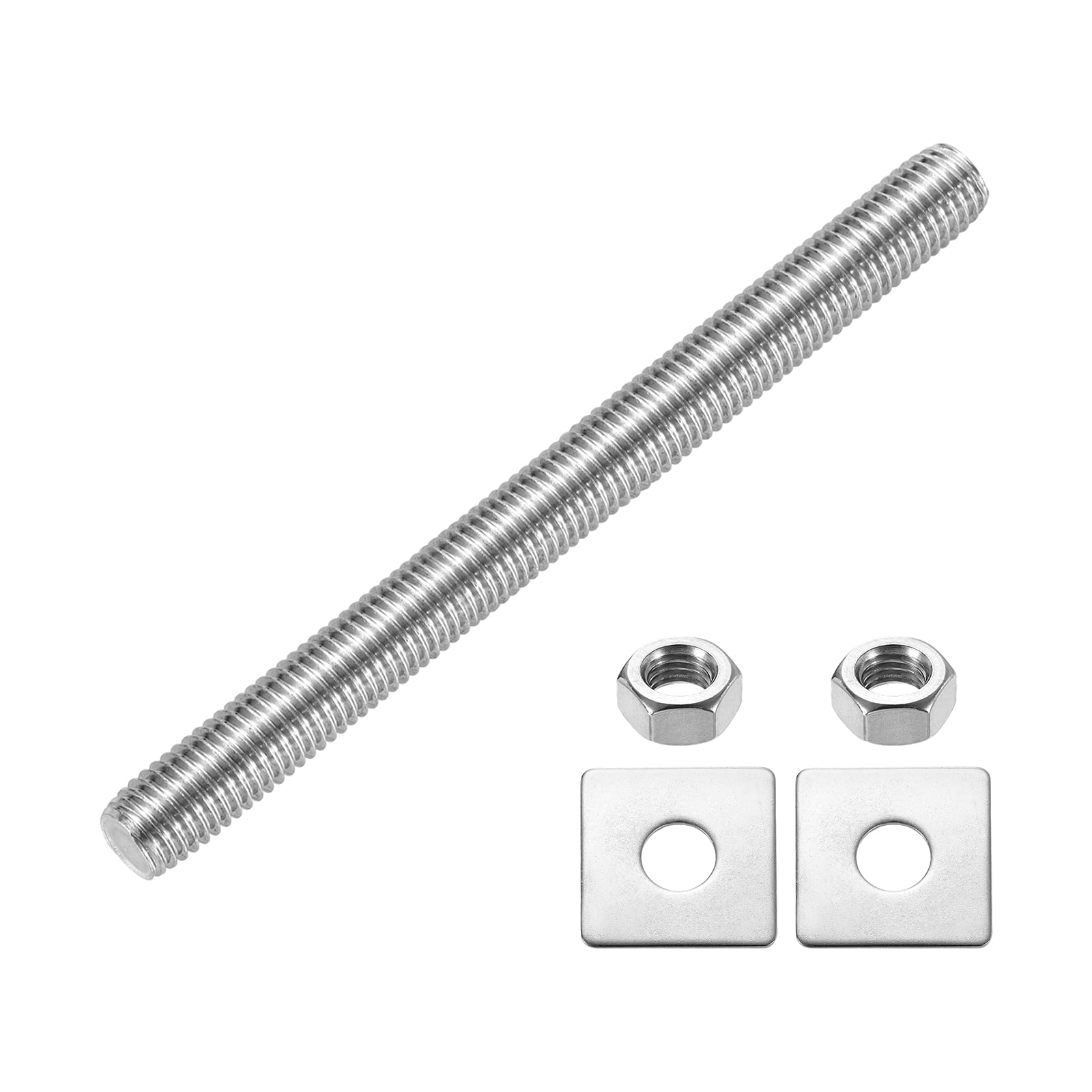 Fully Threaded Rod, M14 x 130mm 304 Stainless Steel with Nuts Washers ...