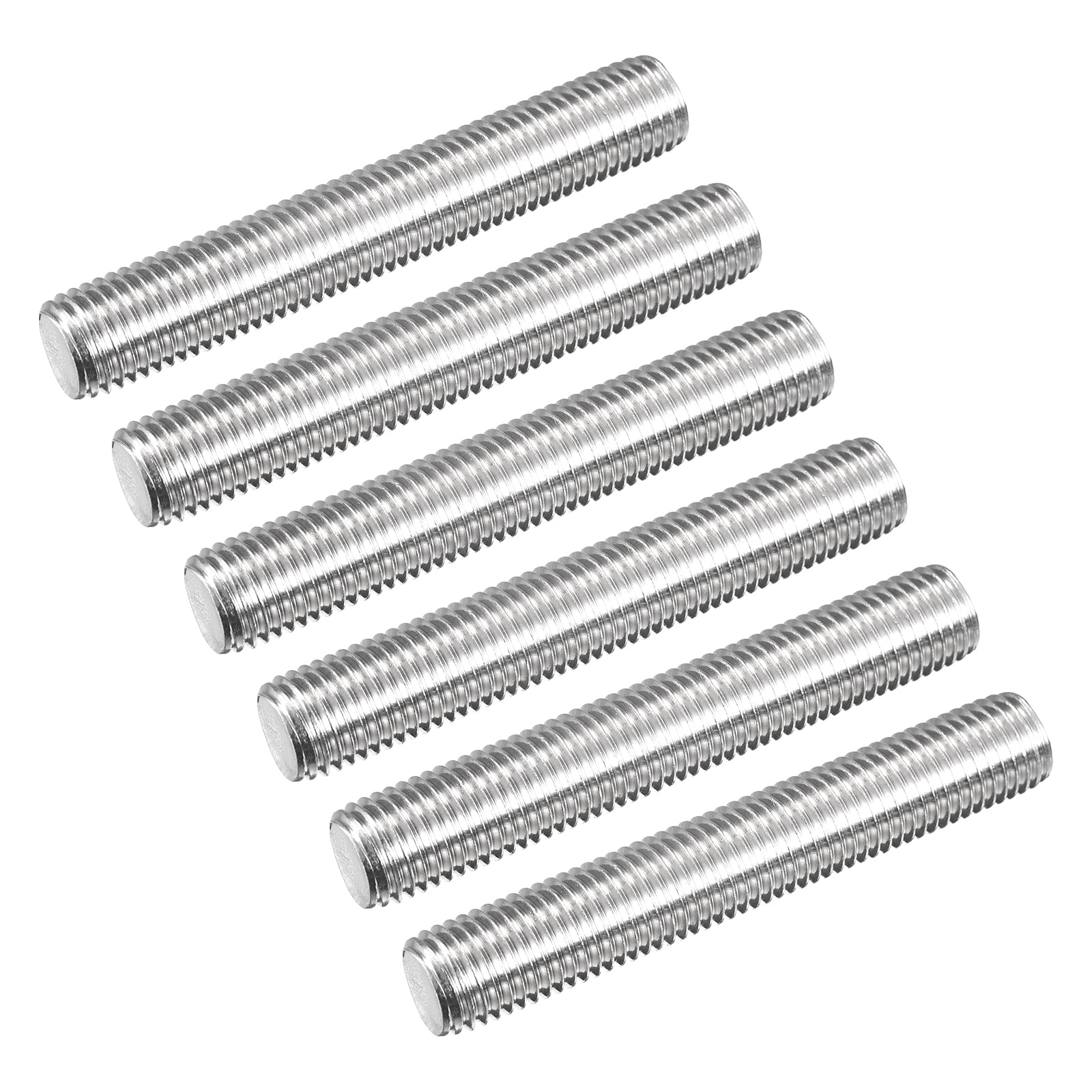 Fully Threaded Rod M16 x 100mm 2mm Thread Pitch 304 Stainless Steel Right Hand Threaded Rods Bar Studs 6 Pack