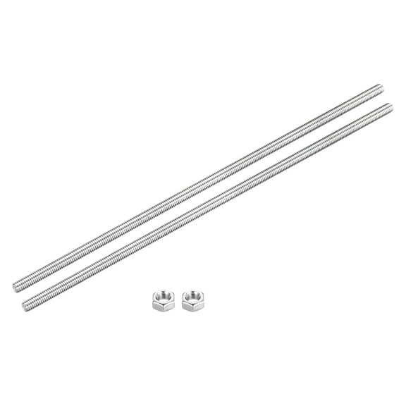 Fully Threaded Rod M6 x 300mm 1mm Pitch 304 Stainless Steel Right Hands 2pcs
