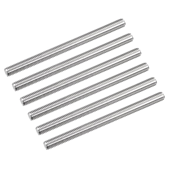 Fully Threaded Rod M8 x 110mm 1.25mm Thread Pitch 304 Stainless Steel Right Hand Threaded Rods Bar Studs 6 Pack