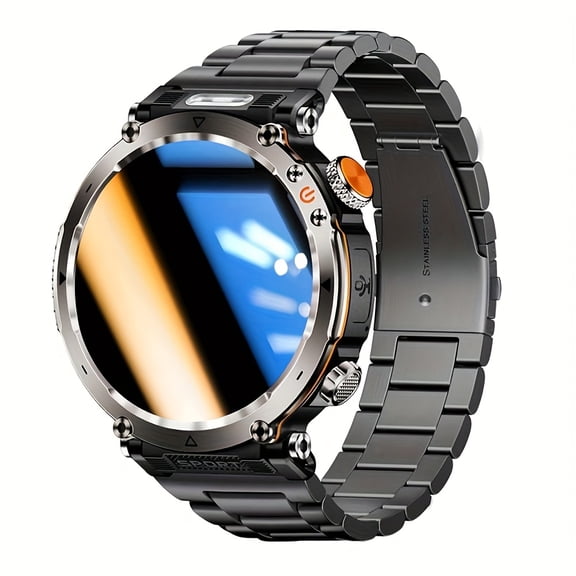 Fully Touchscreen Sports Smartwatch: 600mAh, Bluetooth 5.0, Tracks Steps/Distance/Calories, Sleep Monitor, Music Control, Camera, Timer, Phone Finder, Gift for Halloween/Christmas