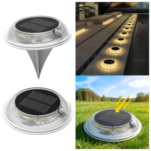 Fully Transparent Solar In-Ground Light, High-Transparency Outdoor Waterproof Step Light, Buried Lamp for Corridor, Patio & Lawn, Low-Voltage Landscape Lighting for Yard