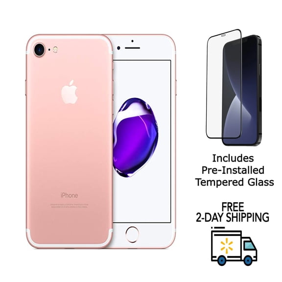 Restored Fully Unlocked Apple A1660, Cell Phones, iPhone 7 32GB 2GB RAM, iOS 15.4, Rose Gold/ 4.7 in
