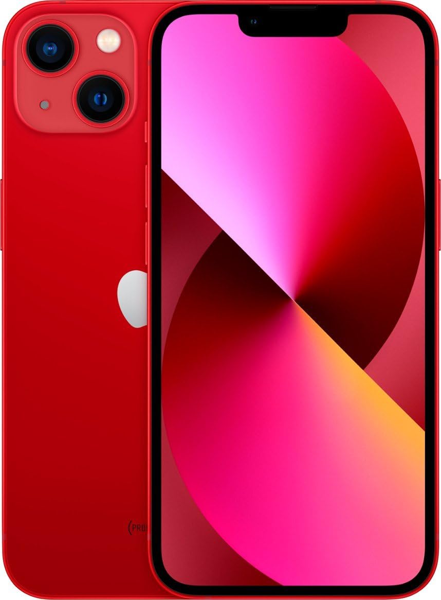 iPhone 13 Apple reacondicionado totalmente desbloqueado, teléfono celular, 256GB, 4GB RAM, 3240 mAh, sensores Face ID, acelerómetro, giroscopio, proximidad, brújula, barómetro. Soporte de banda ultraancha (UWB), Rojo