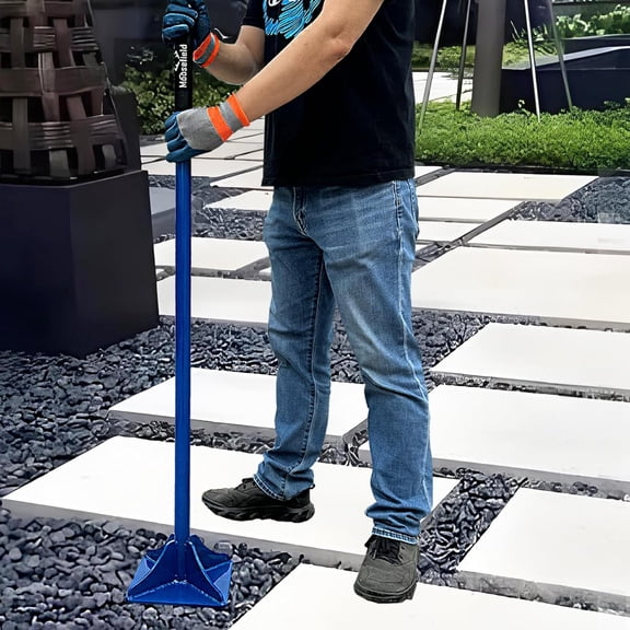 Fully Welded Steel Heavy Duty Soil & Asphalt Tamper 8"x8" with 45 inch Handle Garden Landscaping Hand Rammer  for Earth, Gravel and Dirt Pavement Compaction Paver Tool Trash Tamper