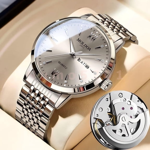 Fully automatic mechanical watch men's hollow watch luminous waterproof double calendar week high-end new men's watch tide