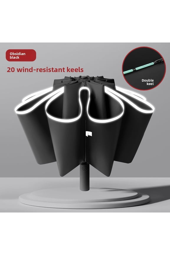 Fully automatic umbrella, 20 wind-resistant umbrella bones, safe and reflective, universal on sunny and rainy days.