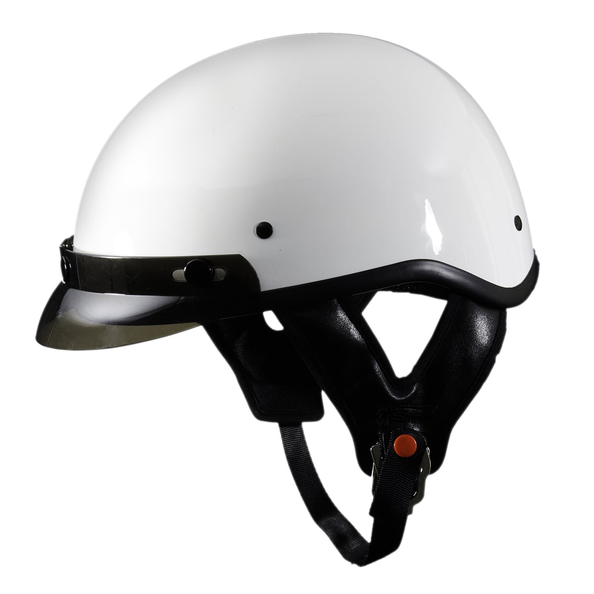 Fulmer, 25-1024, Revel Adult Shorty Motorcycle Helmet Helmet Half Helmet Shorty Beanie DOT Approved - White, M