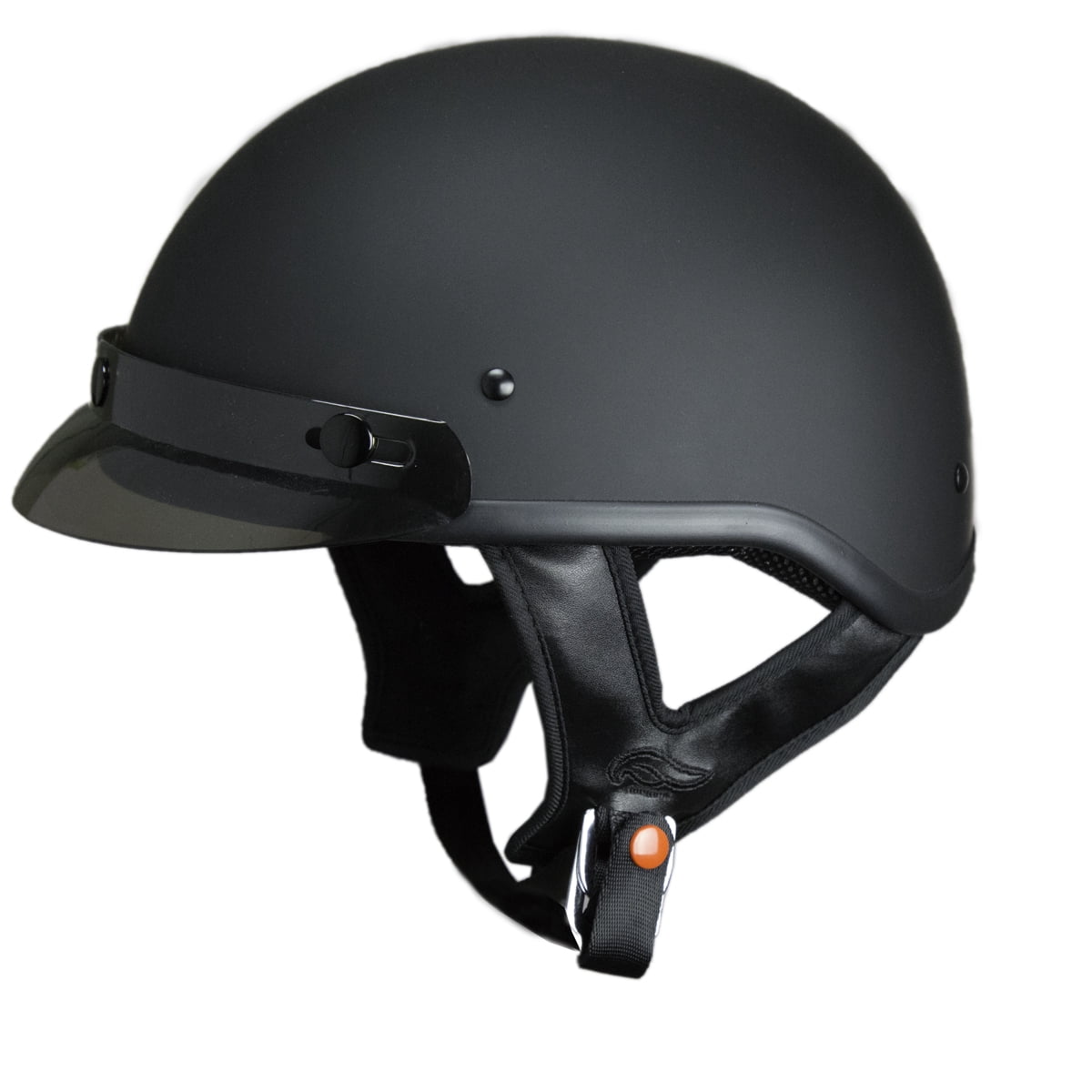 Fulmer, 25-1089, Revel Adult Shorty Motorcycle Helmet Helmet Half Helmet Shorty Beanie DOT Approved - Matte Black, 2XL