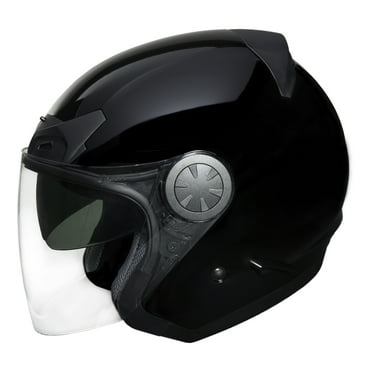 Fulmer, 3510521, Adult Deluxe Open Face Helmet w/Shield - 351 ONYX  - Gloss Black, XS