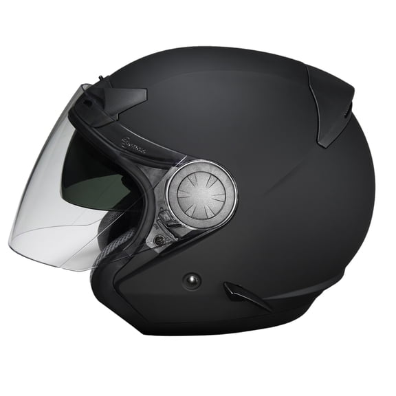Fulmer, 3510621, Adult Deluxe Open Face Helmet w/Shield - 351 ONYX  - Matte Black, XS