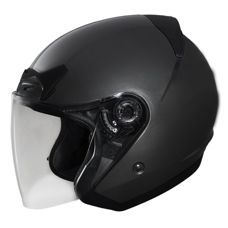 fulmer motorcycle helmet Unisex 360 Forge Open Face 3/4 Modular helmet design Lightweight thermoplastic shell Quick release retention system Adjustable top vent and rear exhaust diffuser Removable/washable comfort liner and cheek pads Extended range of vision DOT Approved Retractable internal sunshield One shell size SML Modular Helmet Fulmer Motorcycle Helmet