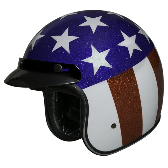 Fulmer, 3534324, Adult Open Face Helmet DOT Approved 353 EON - O Glory, L