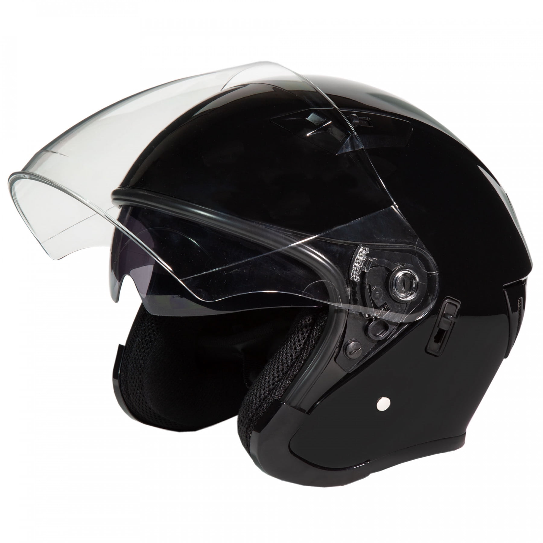 Fulmer 360 Forge Adult Open Face Motorcycle Helmet DOT Approved - Black, Large