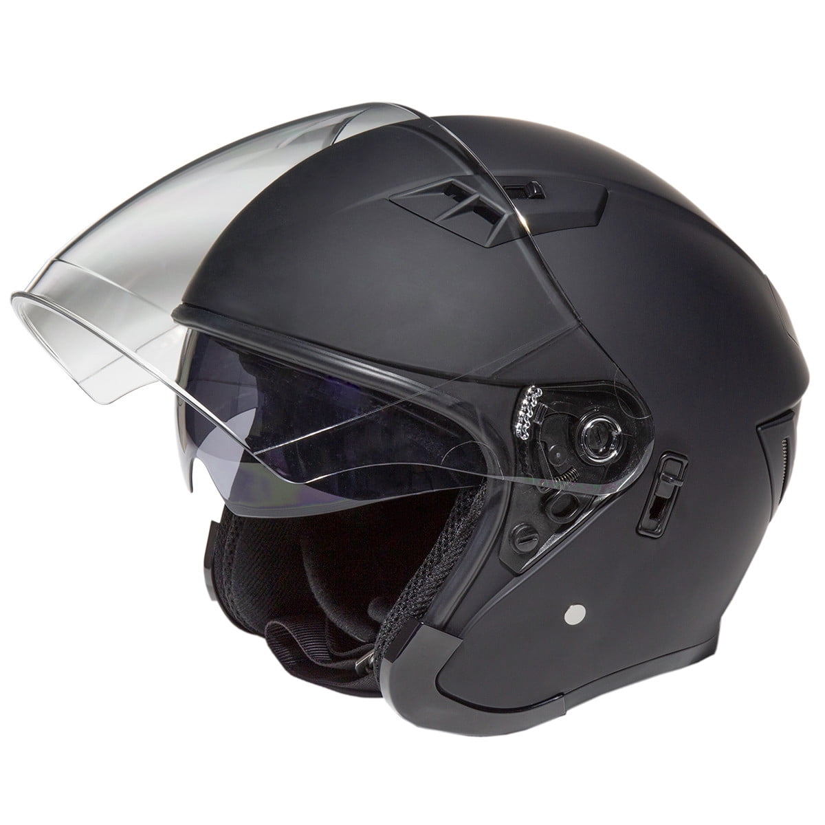 Fulmer 360 Forge Adult Open Face Motorcycle Helmet DOT Approved - Black, 2XL