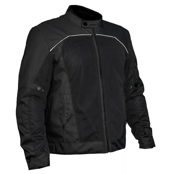 Fulmer, 5090625, Men's Cool Mesh Motorcycle Jacket with Armor - Black, X-Large