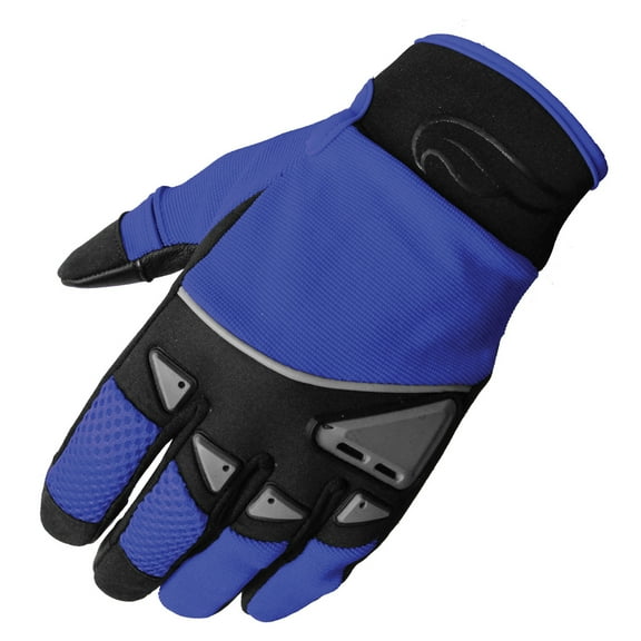Fulmer, GT93BLUXL, Men's Gel Palm Motorcycle Riding Gloves - Blue, XL