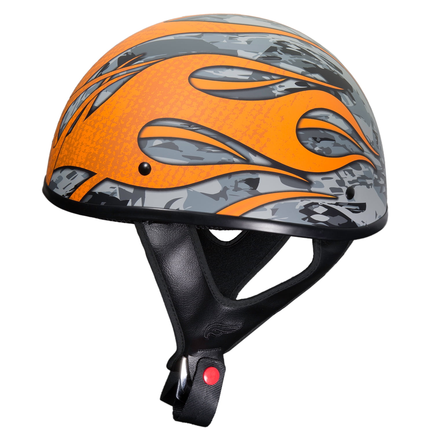 Fulmer, (1)3012824, Adult Shorty Motorcycle Helmet - DOT Approved - 301 TAC - Blaze Orange, L