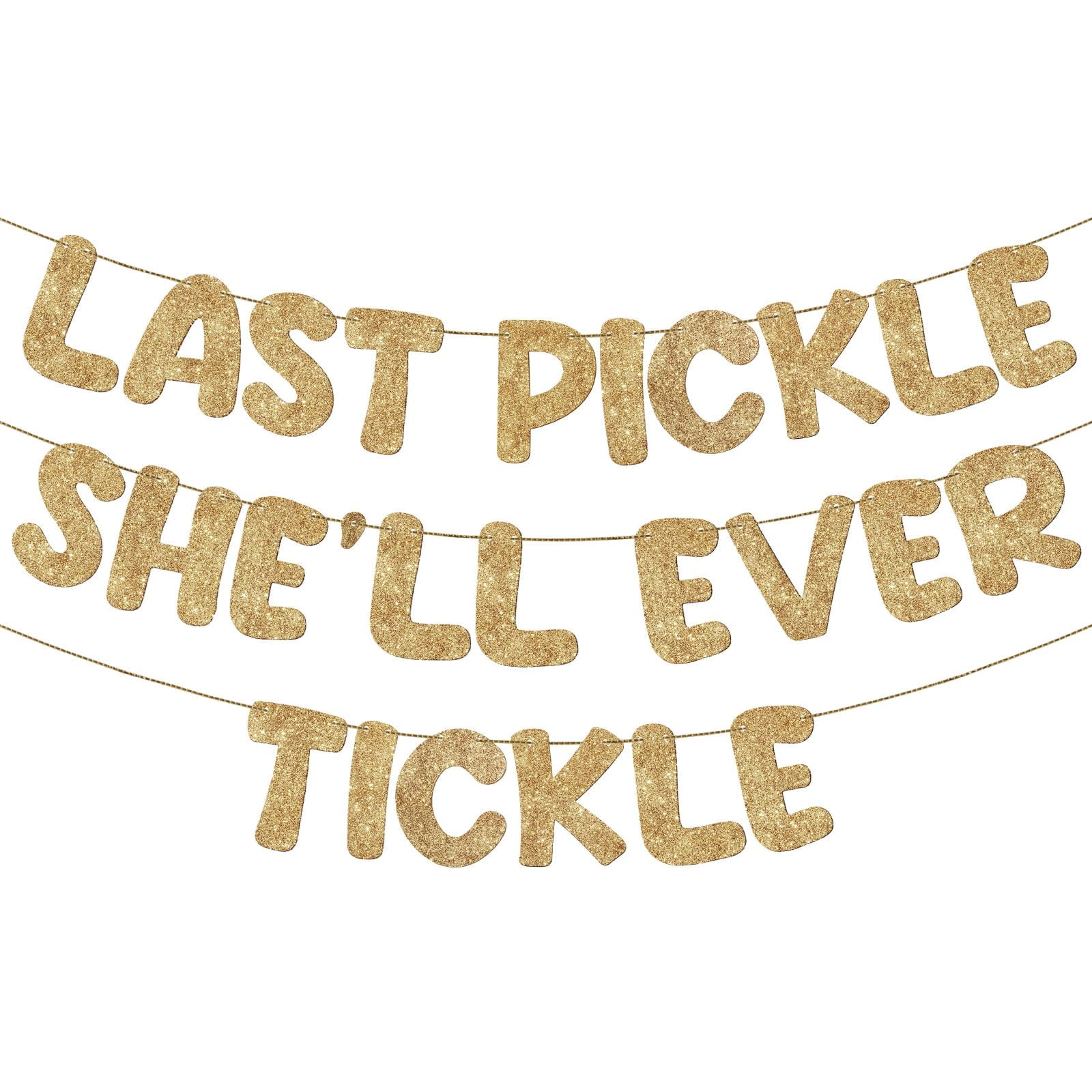 Fulmoon Pre StrungUMRTFunny Bachelorette Banner Naughty Bachelorette Party Decorations Glitter Bridal Shower Sign for Wedding Party Favor Supplies Gifts Ideas(Champagne Gold)