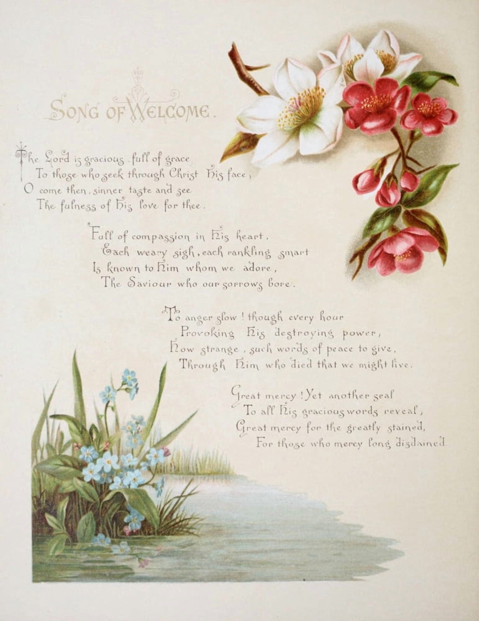 Fulness of Joy 1886 Song of welcome Canvas Art - Frances Ridley Havergal (24 x 36)