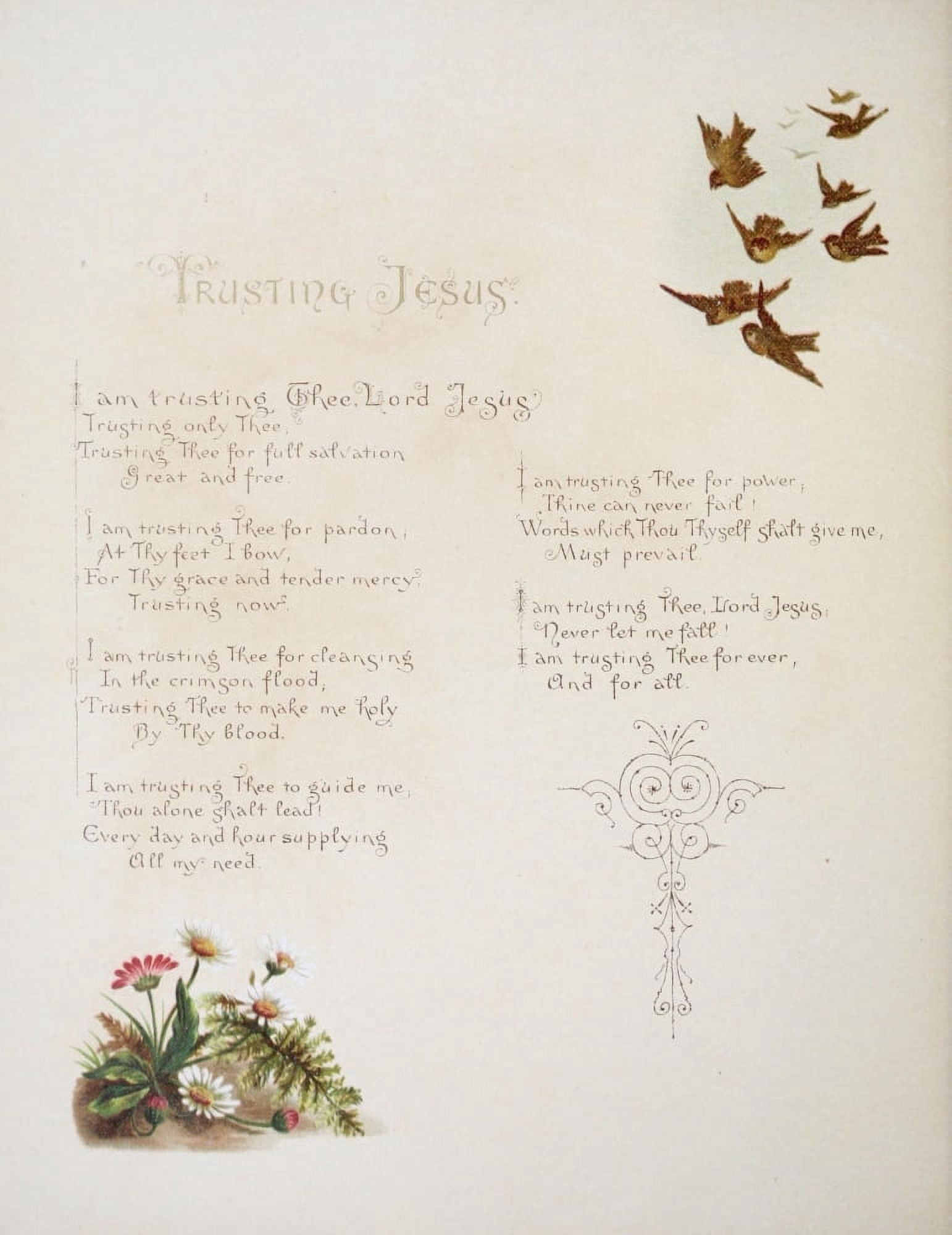 Fulness of Joy 1886 Trusting Jesus Canvas Art - Frances Ridley Havergal (24 x 36)