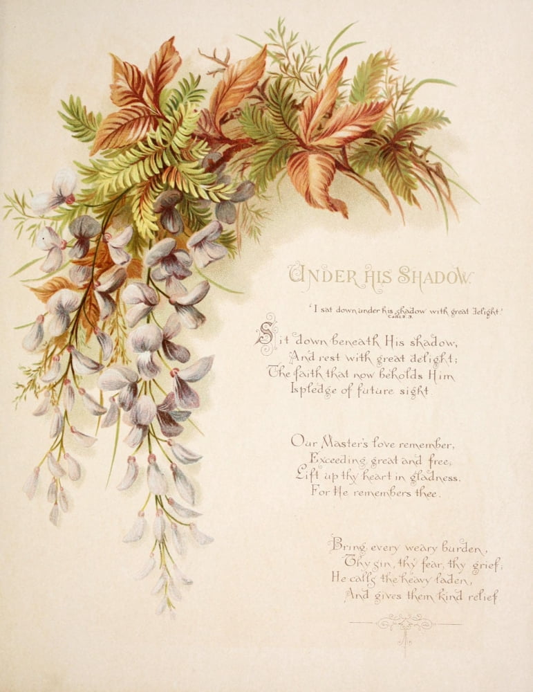 Fulness of Joy 1886 Under His shadow Canvas Art - Frances Ridley Havergal (18 x 24)