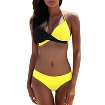 Fulorrnie 2-Piece Women's Padded Push-up Bra Bikini Swimsuit Bathing Swimwear Beachwear Summer Set